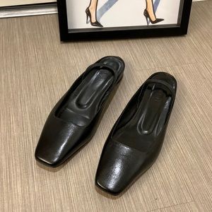 M. Gemi “quadratini” leather slingback black color flat sandals Italian size 41